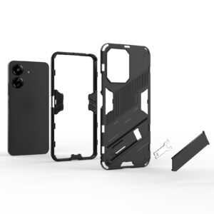 Xiaomi Poco C65 / Xiaomi Redmi 13C 4G Σκληρή Θήκη Πορτοκαλί Με Σταντ Punk Armor 2 in 1 PC + TPU Phone Case Orange