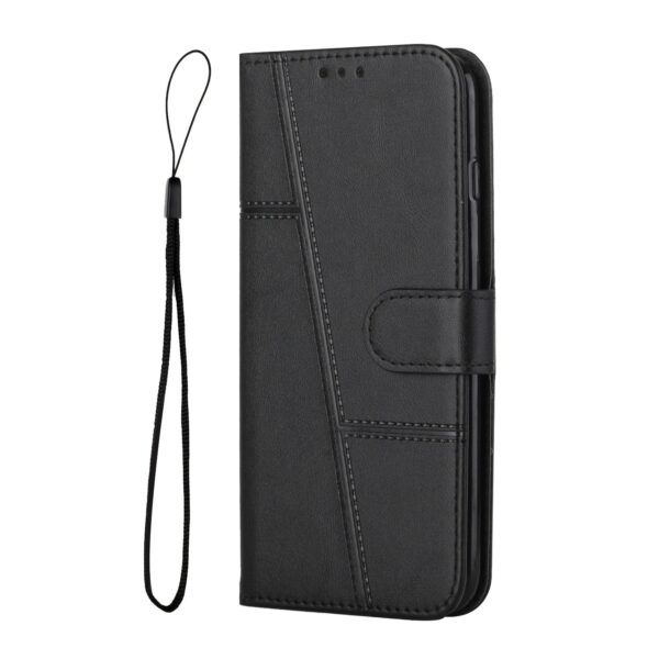 Xiaomi Poco C65 / Xiaomi Redmi 13C 4G Θήκη Βιβλίο Μαύρο Stitching Calf Texture Buckle Phone Case Black