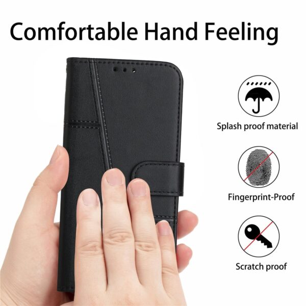 Xiaomi Poco C65 / Xiaomi Redmi 13C 4G Θήκη Βιβλίο Μαύρο Stitching Calf Texture Buckle Phone Case Black
