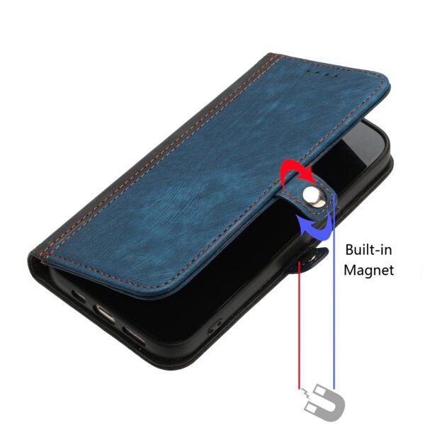 Xiaomi Poco C65 / Xiaomi Redmi 13C 4G Θήκη Βιβλίο Μπλε Side Buckle Double Fold Hand Strap Phone Case Royal Blue
