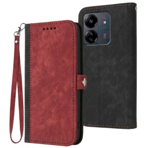 Xiaomi Poco C65 / Xiaomi Redmi 13C 4G Θήκη Βιβλίο Κόκκινο Side Buckle Double Fold Hand Strap Phone Case Red