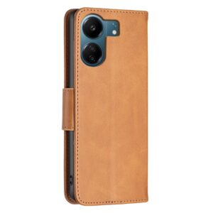 Xiaomi Poco C65 / Xiaomi Redmi 13C 4G Βιβλίο Καφέ Ανοιχτό Retro Lambskin Texture Pure Color Horizontal Flip Case Light Brown