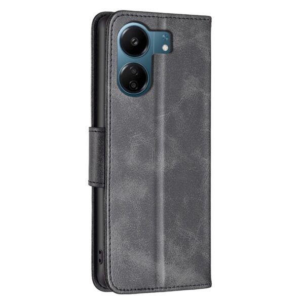 Xiaomi Poco C65 / Xiaomi Redmi 13C 4G Βιβλίο Μαύρο Retro Lambskin Texture Pure Color Horizontal Flip Case Black