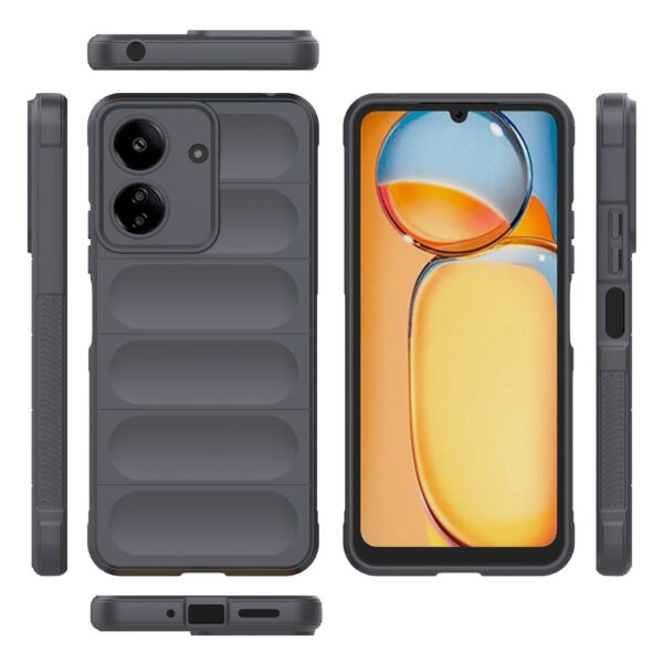 Xiaomi Poco C65 / Xiaomi Redmi 13C 4G Θήκη Σιλικόνης Σκούρο Γκρι Magic Shield TPU + Flannel Phone Case Dark Grey