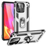 Xiaomi Redmi 12C 4G Θήκη Ασημί Με Σταντ Shockproof TPU + PC Phone Case with Holder Silver