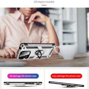 Xiaomi Redmi 12C 4G Θήκη Ασημί Με Σταντ Shockproof TPU + PC Phone Case with Holder Silver