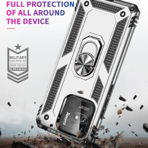 Xiaomi Redmi 12C 4G Θήκη Ασημί Με Σταντ Shockproof TPU + PC Phone Case with Holder Silver