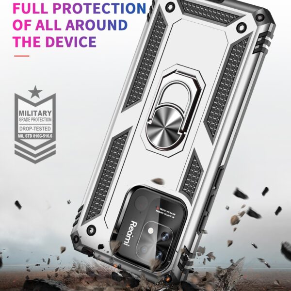 Xiaomi Redmi 12C 4G Θήκη Ασημί Με Σταντ Shockproof TPU + PC Phone Case with Holder Silver