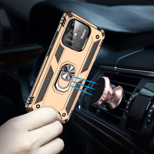 Xiaomi Redmi 12C 4G Θήκη Χρυσό Με Σταντ Shockproof TPU + PC Phone Case with Holder Gold