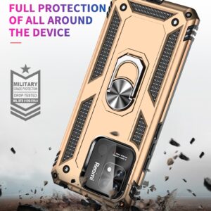 Xiaomi Redmi 12C 4G Θήκη Χρυσό Με Σταντ Shockproof TPU + PC Phone Case with Holder Gold