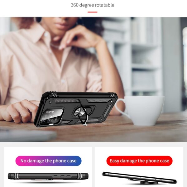 Xiaomi Redmi 12C 4G Θήκη Μαύρο Με Σταντ Shockproof TPU + PC Phone Case with Holder Black