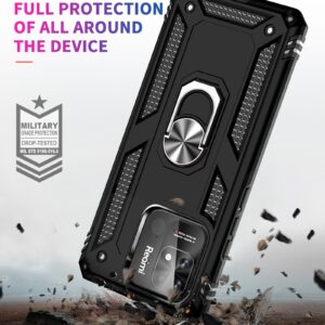Xiaomi Redmi 12C 4G Θήκη Μαύρο Με Σταντ Shockproof TPU + PC Phone Case with Holder Black