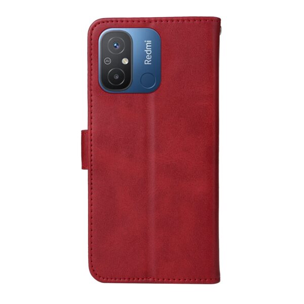 Xiaomi Redmi 12C Θήκη Βιβλίο Κόκκινο Classic Calf Texture Flip Phone Case Red