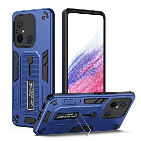 Xiaomi Redmi 12C Θήκη Μπλε Με Σταντ Variety Brave Armor Finger Loop Holder Phone Case Blue