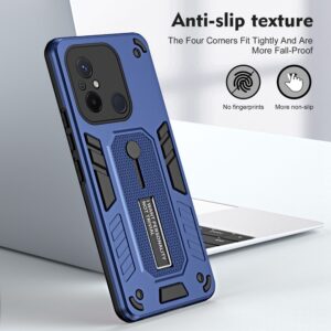 Xiaomi Redmi 12C Θήκη Μπλε Με Σταντ Variety Brave Armor Finger Loop Holder Phone Case Blue