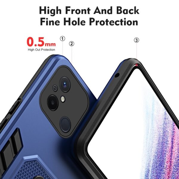 Xiaomi Redmi 12C Θήκη Μπλε Με Σταντ Variety Brave Armor Finger Loop Holder Phone Case Blue