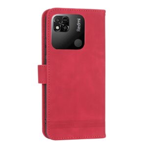 Xiaomi Redmi 12C Θήκη Βιβλίο Κόκκινο Dierfeng Dream Line TPU + PU Phone Case Red