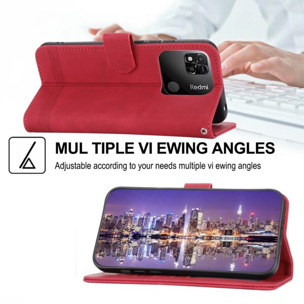 Xiaomi Redmi 12C Θήκη Βιβλίο Κόκκινο Dierfeng Dream Line TPU + PU Phone Case Red