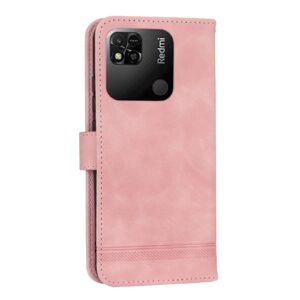 Xiaomi Redmi 12C Θήκη Βιβλίο Ροζ Dierfeng Dream Line TPU + PU Phone Case Pink