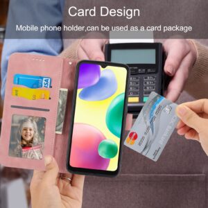 Xiaomi Redmi 12C Θήκη Βιβλίο Ροζ Dierfeng Dream Line TPU + PU Phone Case Pink