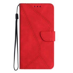 Xiaomi 13 Lite 5G Θήκη Βιβλίο Κόκκινο Stitching Embossed Phone Case Red