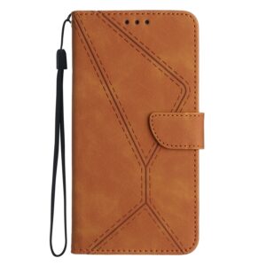 Xiaomi 13 Lite 5G Θήκη Βιβλίο Καφέ Stitching Embossed Phone Case Brown