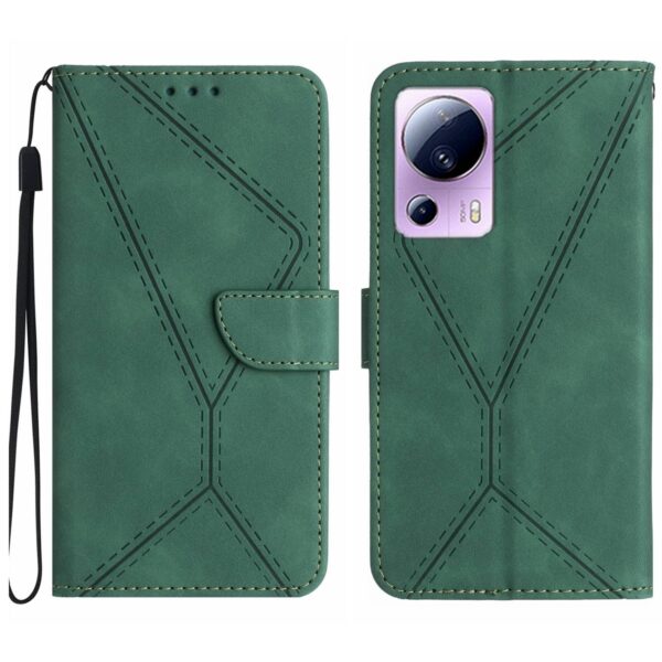 Xiaomi 13 Lite 5G Θήκη Βιβλίο Πράσινο Stitching Embossed Phone Case Green