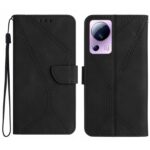 Xiaomi 13 Lite 5G Θήκη Βιβλίο Μαύρο Stitching Embossed Phone Case Black