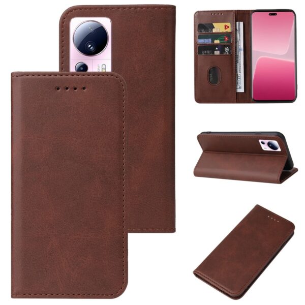 Xiaomi 13 Lite 5G Θήκη Βιβλίο Καφέ Magnetic Closure Phone Case Brown