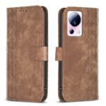 Xiaomi 13 Lite 5G Θήκη Βιβλίο Καφέ Plaid Embossed Phone Case Brown