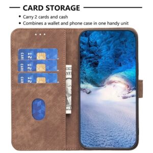 Xiaomi 13 Lite 5G Θήκη Βιβλίο Καφέ Plaid Embossed Phone Case Brown