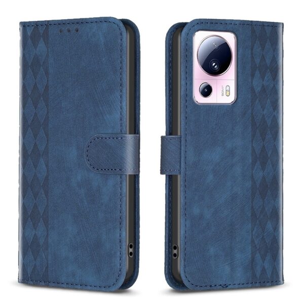 Xiaomi 13 Lite 5G Θήκη Βιβλίο Μπλε Plaid Embossed Phone Case Blue