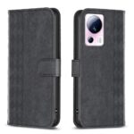 Xiaomi 13 Lite 5G Θήκη Βιβλίο Μαύρο Plaid Embossed Phone Case Black