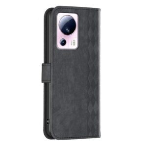 Xiaomi 13 Lite 5G Θήκη Βιβλίο Μαύρο Plaid Embossed Phone Case Black