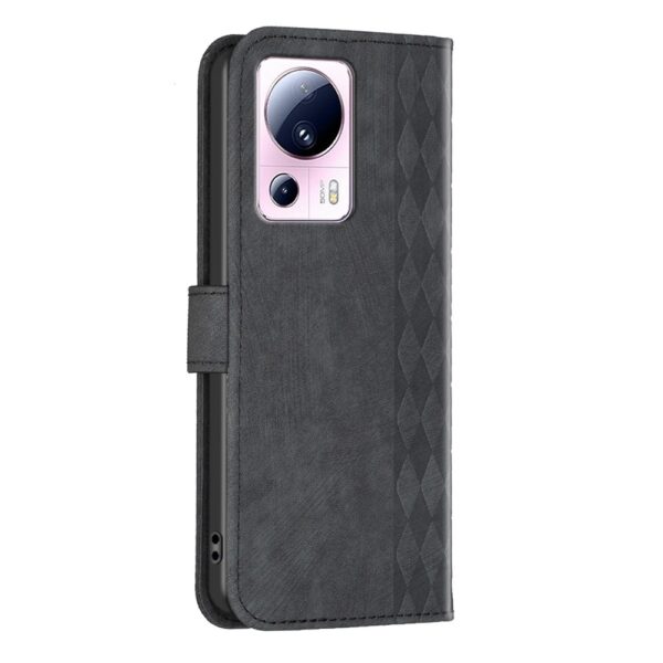 Xiaomi 13 Lite 5G Θήκη Βιβλίο Μαύρο Plaid Embossed Phone Case Black