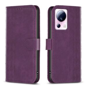Xiaomi 13 Lite 5G Θήκη Βιβλίο Μωβ Plaid Embossed Phone Case Purple