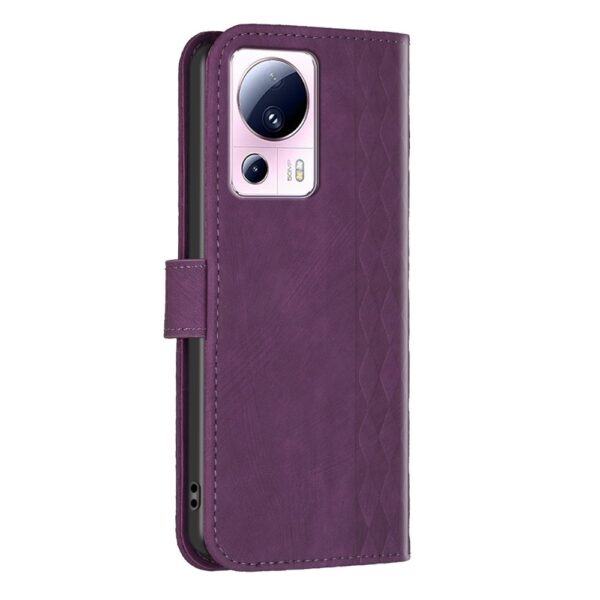 Xiaomi 13 Lite 5G Θήκη Βιβλίο Μωβ Plaid Embossed Phone Case Purple