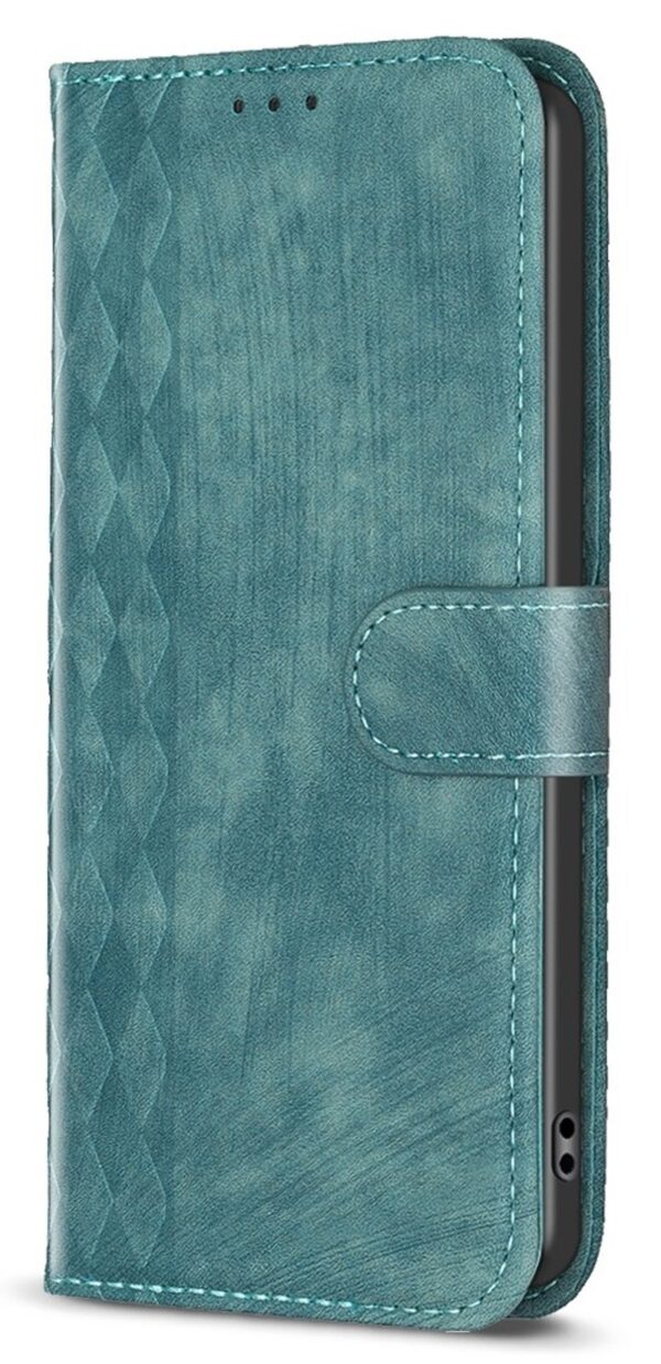 Tel1 Xiaomi Poco C65 / Xiaomi Redmi 13C 4G / 5G Plaid Embossed Θήκη Βιβλίο - Green