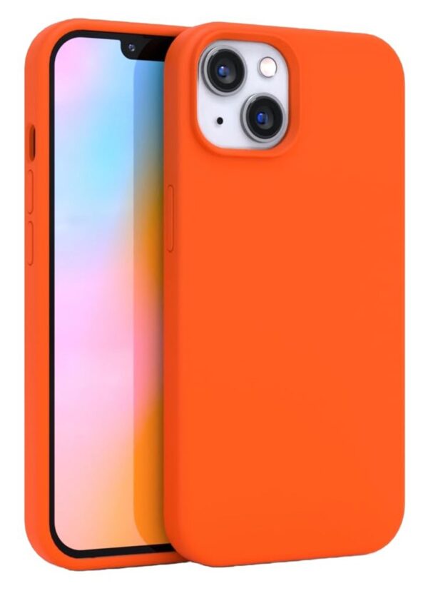 Forcell iPhone 14 Soft Touch Θήκη Σιλικόνης - Orange