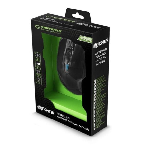 Esperanza Ποντίκι Ενσύρματο MX205 Fighter Black EGM205G