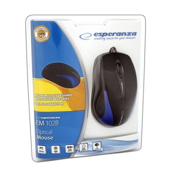 Esperanza Ενσύρματο Ποντίκι 3D Optical Mouse Sirius EM102B Black - Blue (5905784767048)