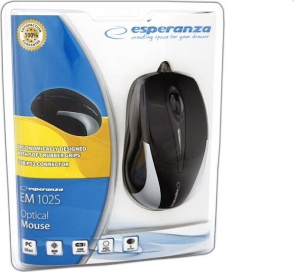 Esperanza Ενσύρματο Ποντίκι 3D Optical Mouse Sirius EM102S Black - Silver (5905784767031)