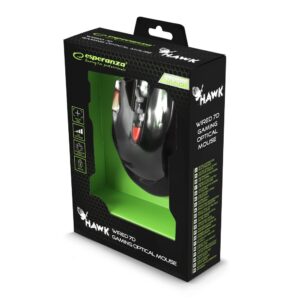 Esperanza Ενσύρματο Οπτικό Ποντίκι 7D Gaming USB MX401 Hawk EGM401KR Black - Red (5901299925416)