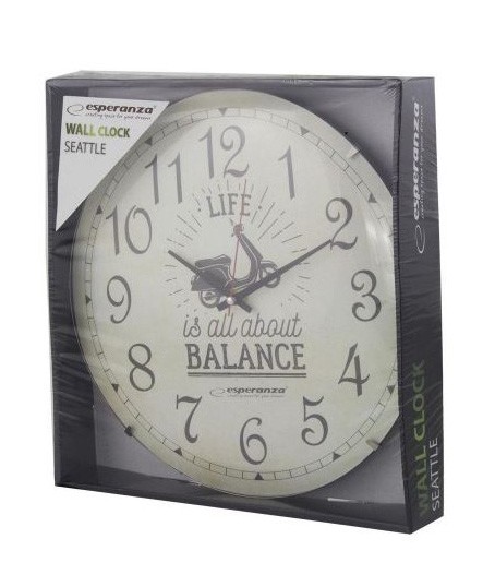 Esperanza Seattle Ρολόι Τοίχου Πλαστικό Εκρού 30cm
