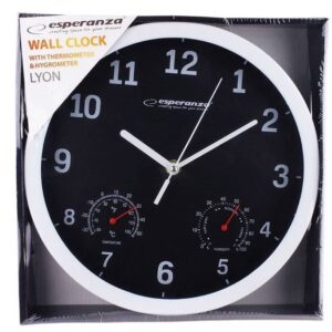 Esperanza Lyon Ρολόι Τοίχου Πλαστικό Μαύρο 25cm