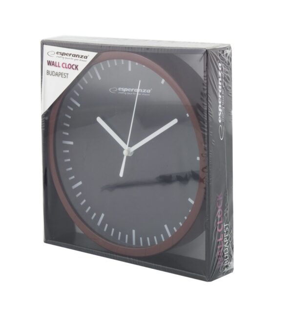 Esperanza Budapest Ρολόι Τοίχου Πλαστικό Μαύρο 20cm