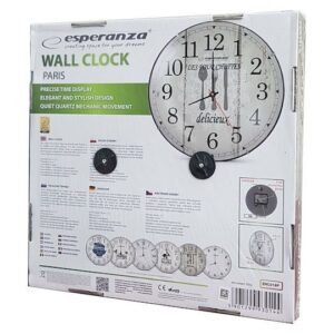 Esperanza Paris Αντικέ Ρολόι Τοίχου Πλαστικό Εκρού 30cm