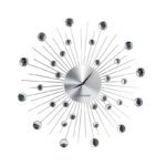 Esperanza Boston Ρολόι Τοίχου Μεταλλικό Ασημί 50cm