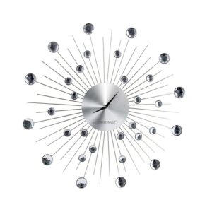 Esperanza Boston Ρολόι Τοίχου Μεταλλικό Ασημί 50cm