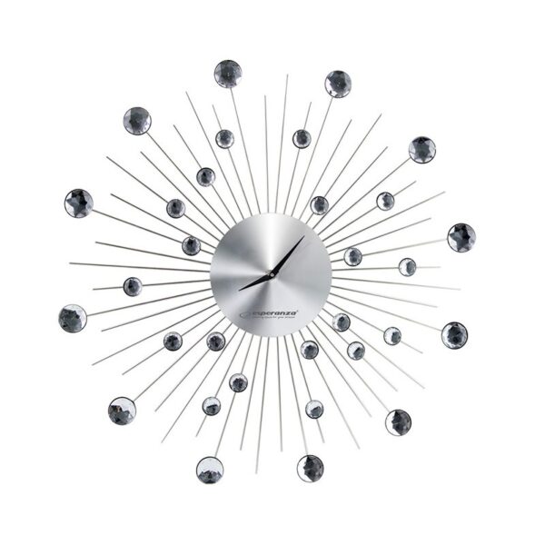 Esperanza Boston Ρολόι Τοίχου Μεταλλικό Ασημί 50cm